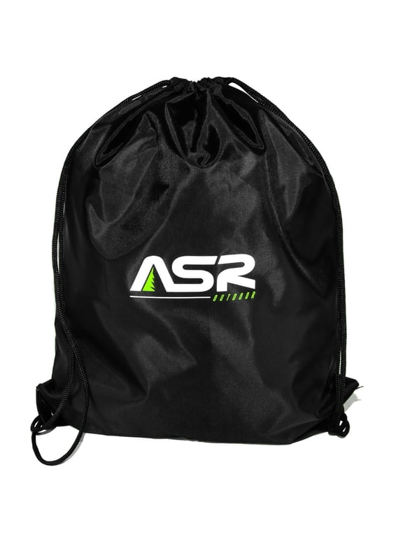Black Drawstring Backpack Gym Bag Hiking Gear, 20 x 16 Inches