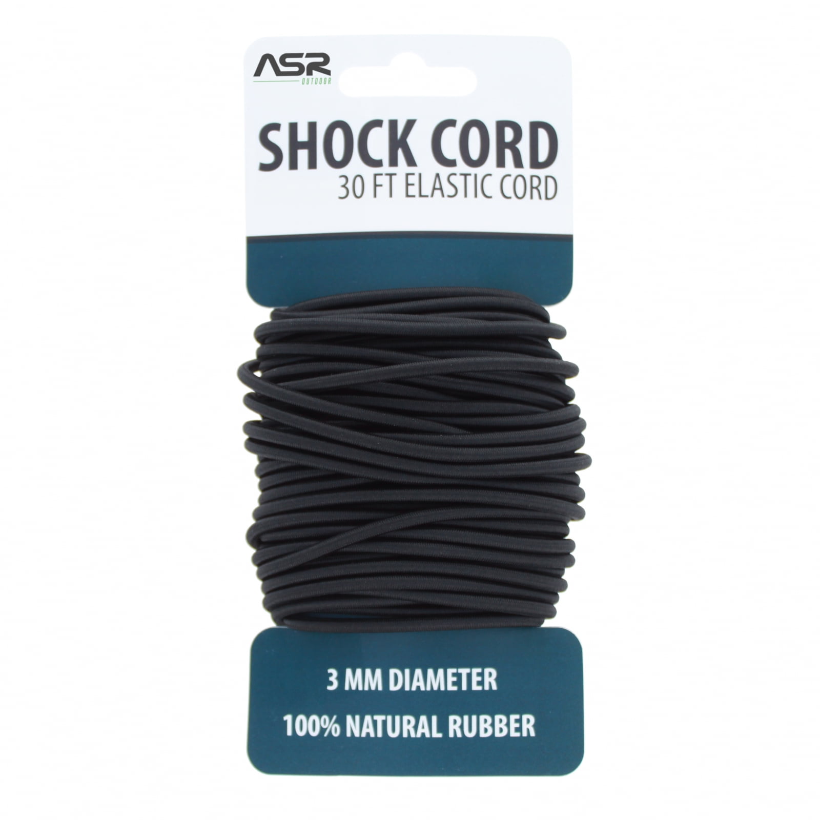 ASR Outdoor Elastic Shock Cord Natural Rubber 30 Feet 3mm Diameter 