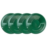 ASR Outdoor Green 10 Inch Gold Mining Pan for Gold Prospecting 2 Riffles 4 Pack