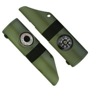 ASR Outdoor Kids Survival 7 in 1 Multitool with Whistle Compass LED Flashlight, Green