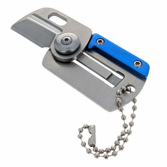 ASR Outdoor Mini Folding Key Chain Knife 2.75 Inch Pocket Blade Tool - Blue
