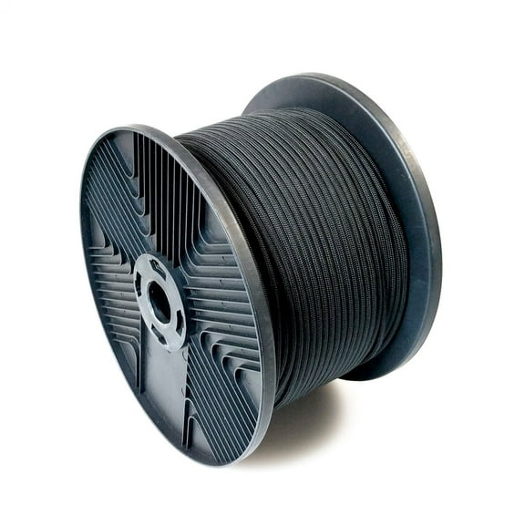 ASR Outdoor Survival Black Paracord Rope Breaking Point 550 Pounds - 500 ft