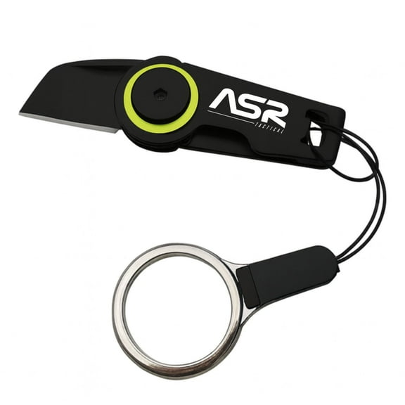 ASR Tactical 2.62 Inch Large Zipper Stainless Steel Folding Pocket Knife EDC Gear Survival Tools, Matte Black