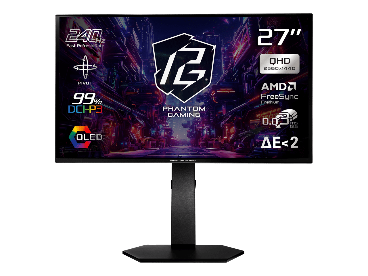 ASRock Phantom Gaming 27 inch QHD 2K 1440P 240Hz AMD FreeSync Premium 0 ...