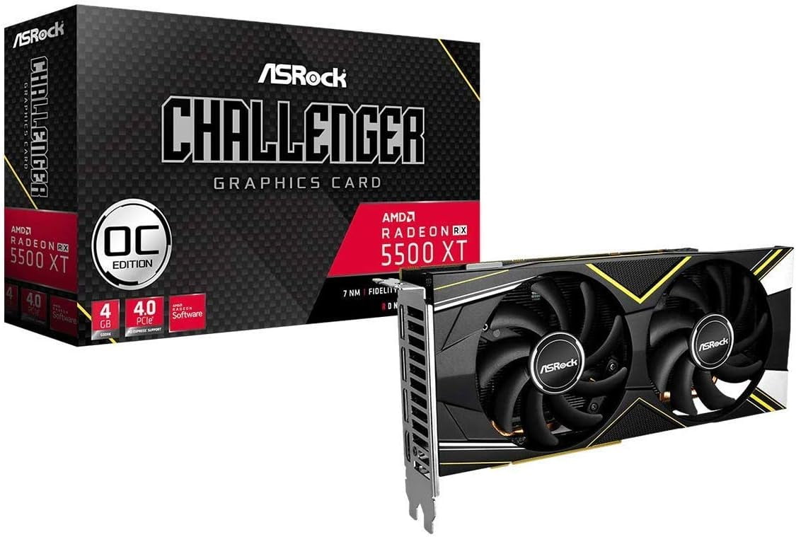 Aslock RX5500XT Challenger D 4G 美品・動作品 ASRock AMD Radeon RX 5500 XT Challenger D 4GB OC GDDR6 GPU