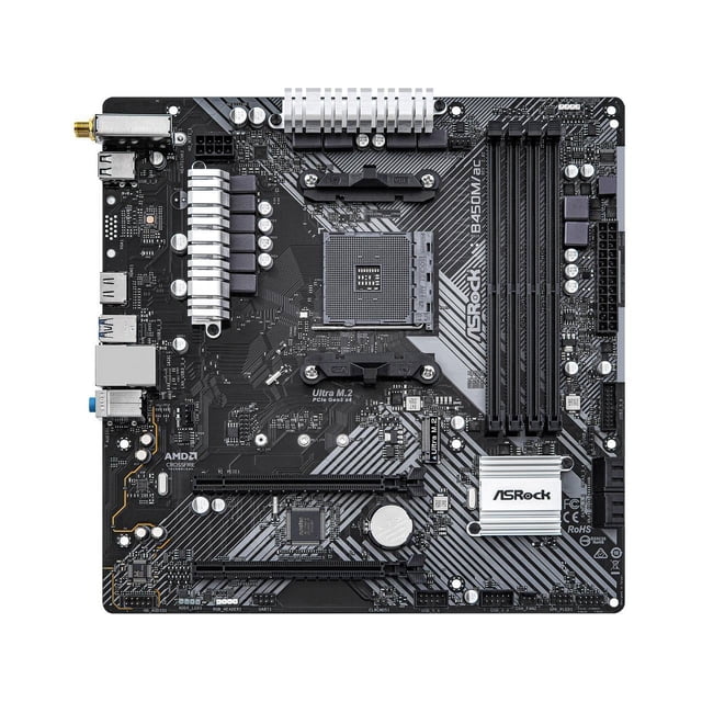 ASRock B450M-HDV R4.0 Micro ATX Motherboard & Thermaltake Smart 500W PSU Bundle - AM4, B450, 80+ White Certified
