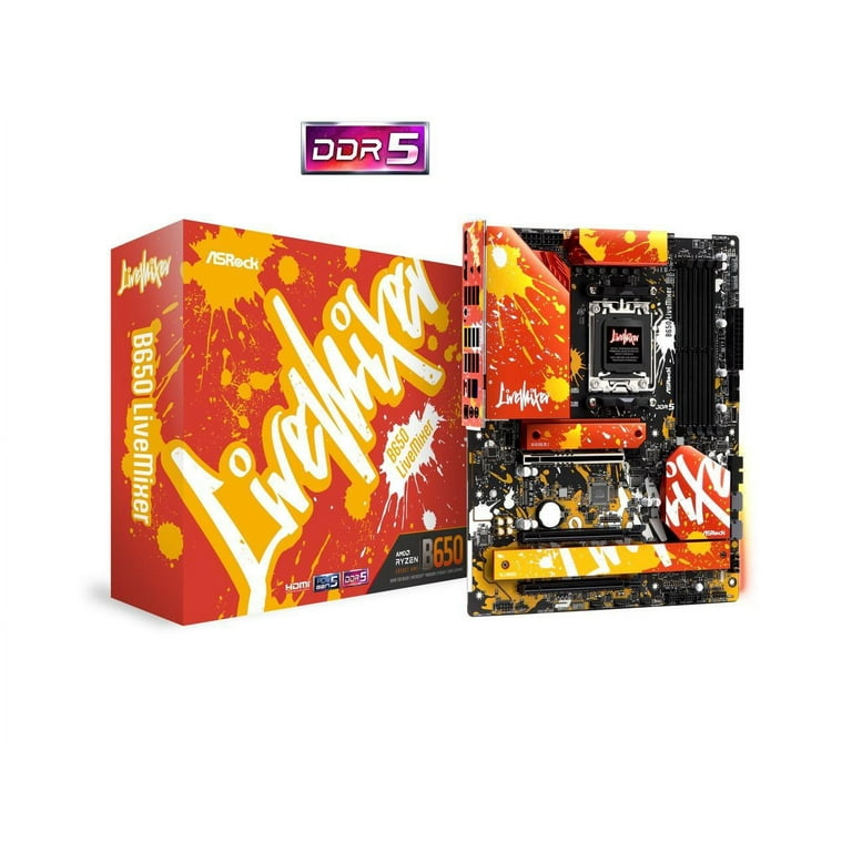 ASRock B650 LiveMixer AMD B650 Socket AM5 ATX DDR5-SDRAM Motherboard