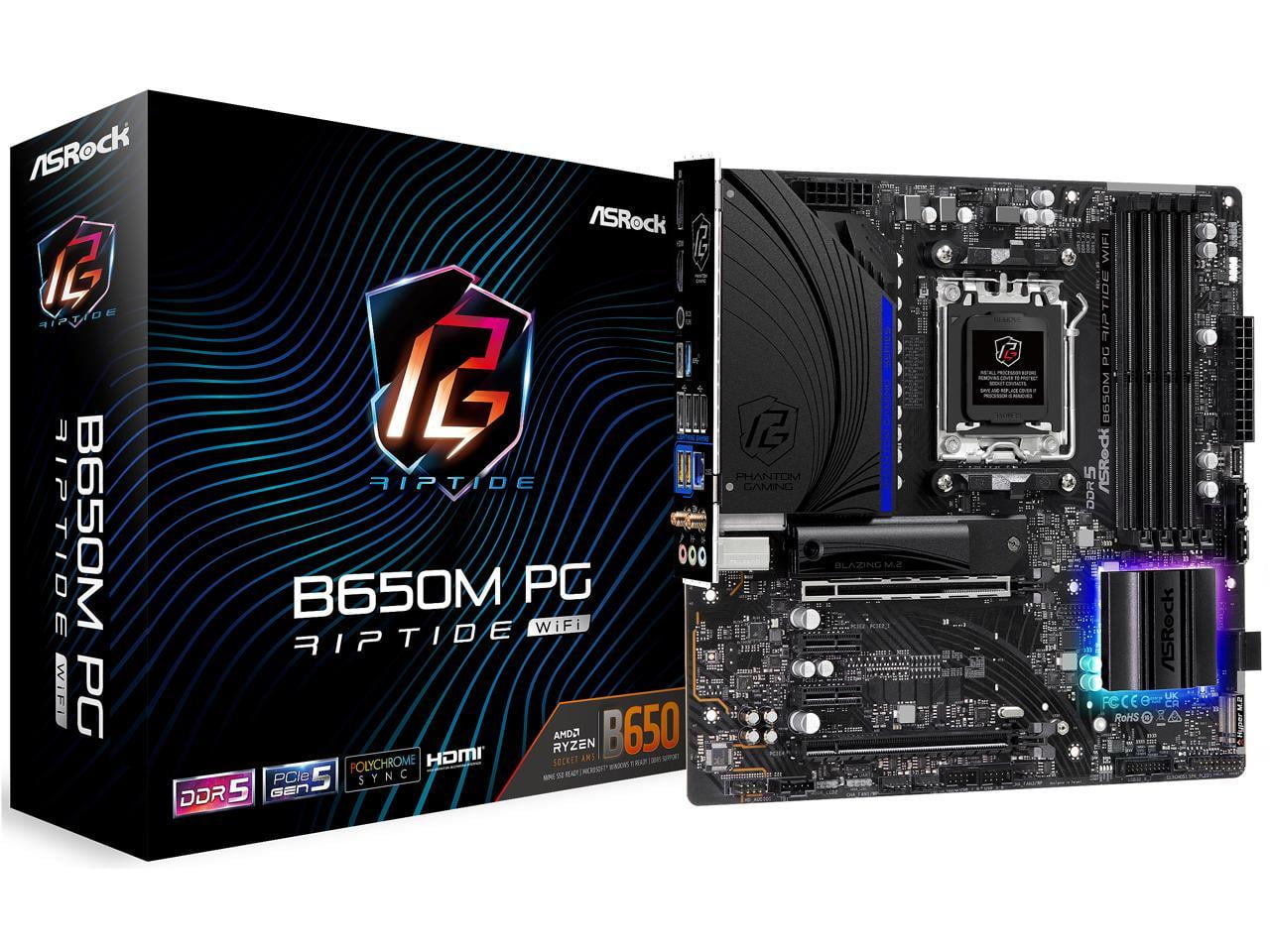 ASRock B650M PG RIPTIDE WIFI Gaming PC Motherboard for AMD Ryzen