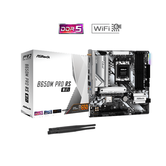 ASRock B650M Pro RS WiFi AM5 AMD B650 Micro ATX Motherboard