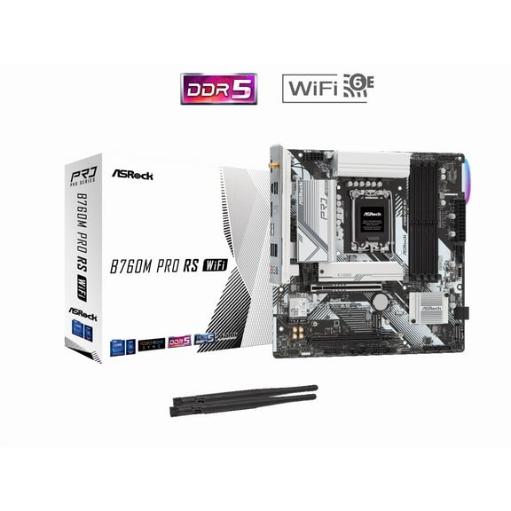ASRock B760M PRO RS WiFi LGA 1700 Intel B760 Micro ATX Motherboard