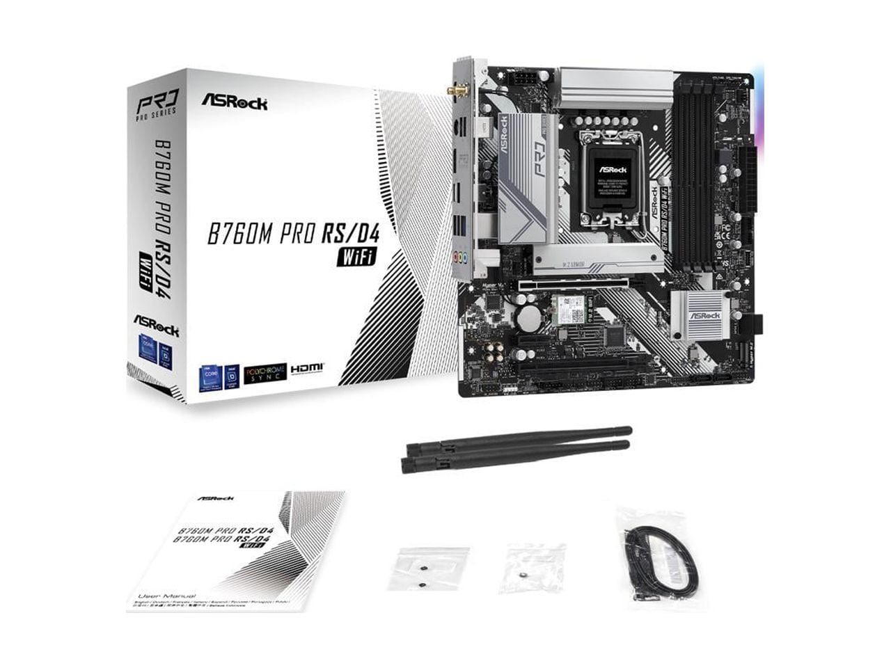 ASRock B760M Pro RS/D4 WiFi LGA 1700 DDR4 Micro ATX