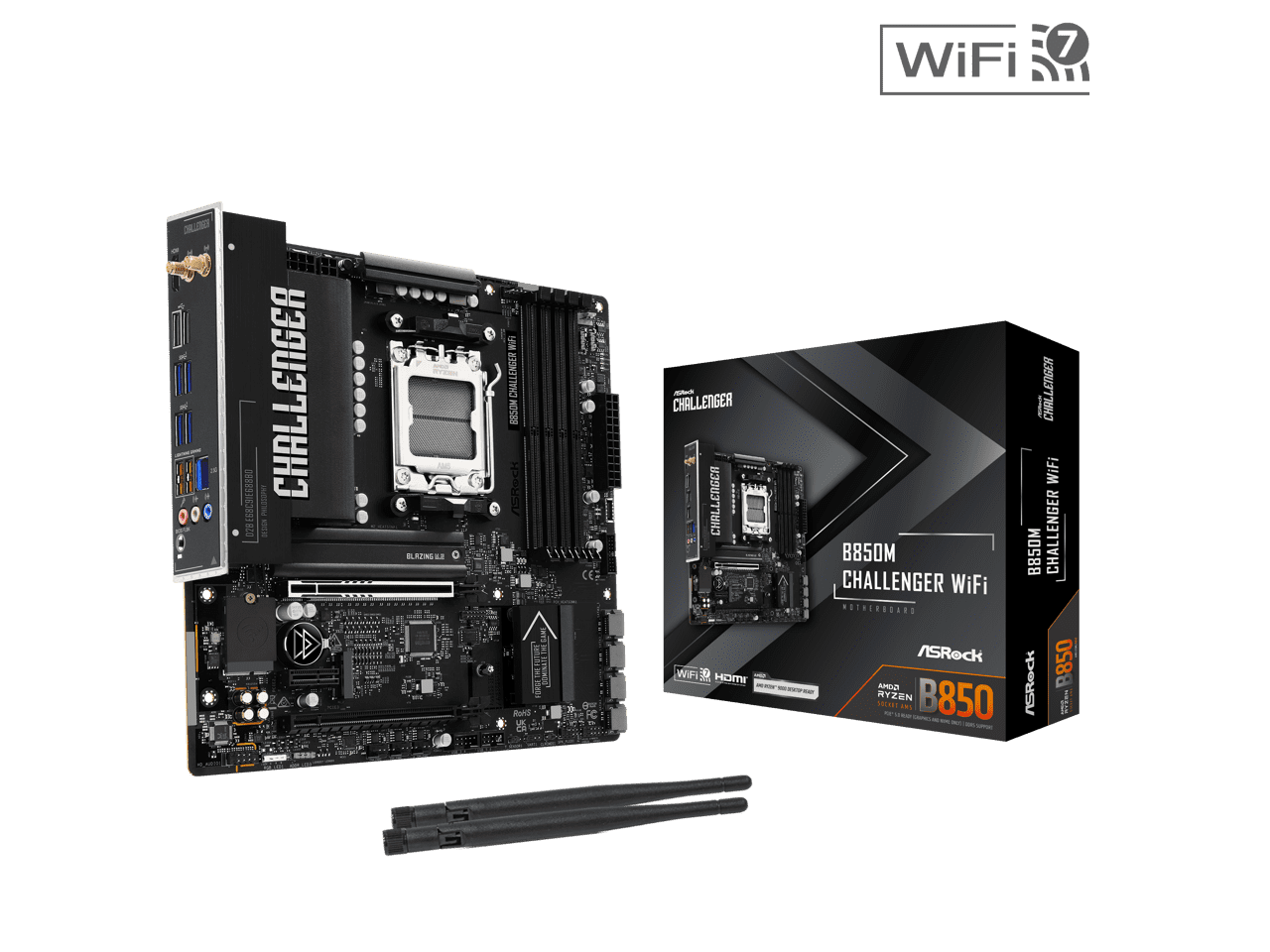 ASRock B850M Challenger WiFi AM5 AMD B850 Micro ATX Motherboard