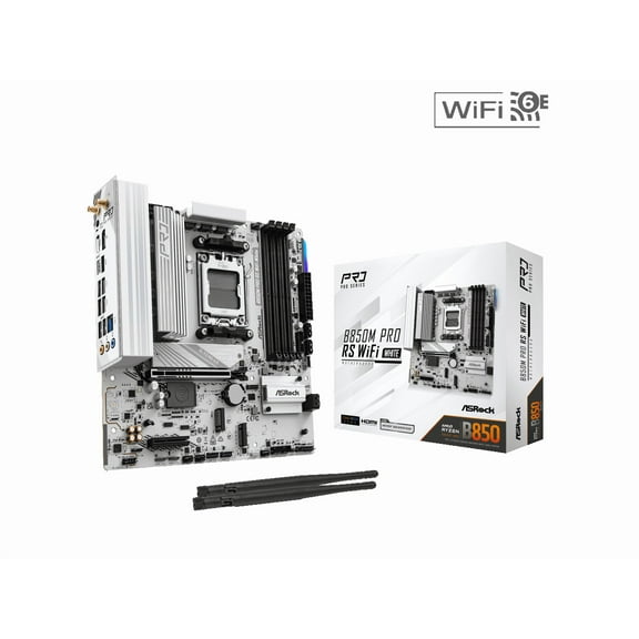 ASRock B850M Pro RS WiFi White Micro ATX Motherboard