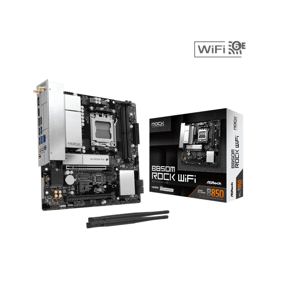 ASRock B850M Rock WiFi AM5 AMD B850 Micro ATX Motherboard