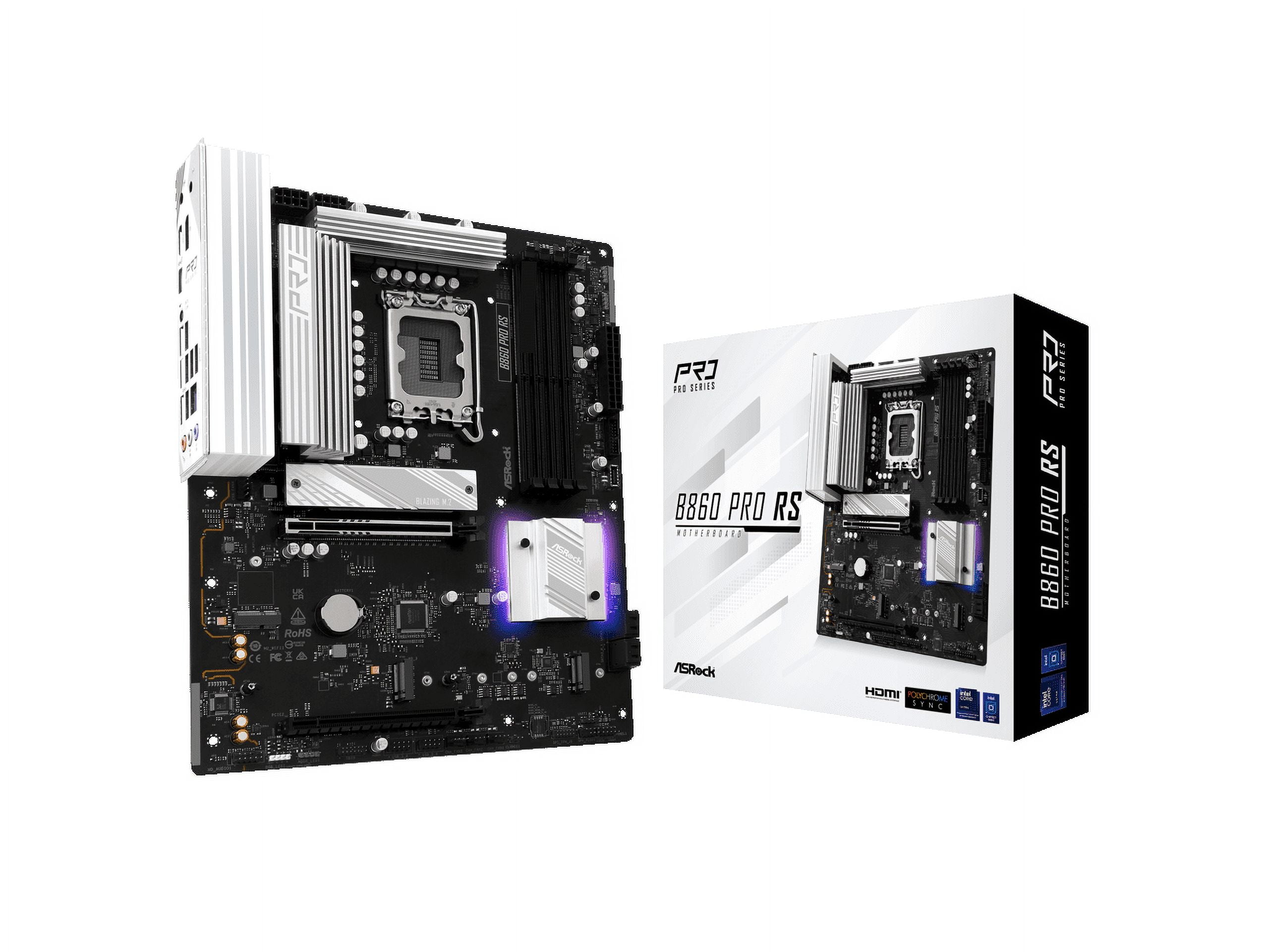ASRock B860 Pro RS LGA 1851 Intel B860 SATA 6Gb/s DDR5 Intel Core Ultra ATX Motherboard