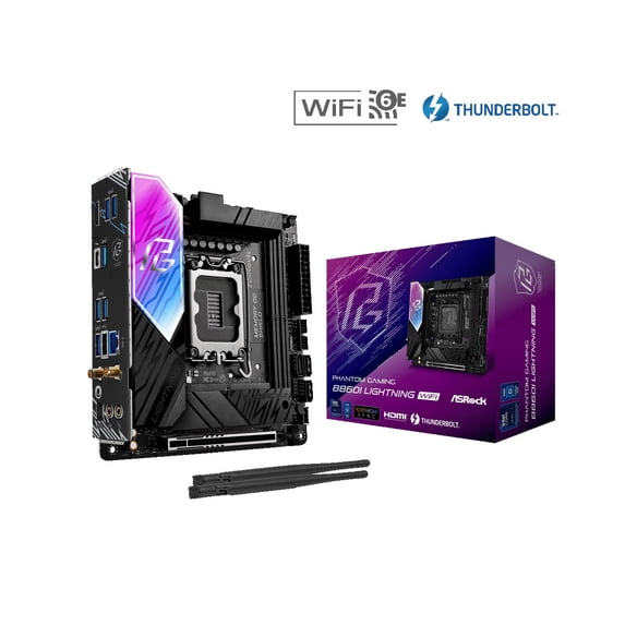 ASRock B860I Lightning WiFi LGA 1851 Intel B860 SATA 6Gb/s Intel Core Ultra DDR5 Mini ITX Motherboard
