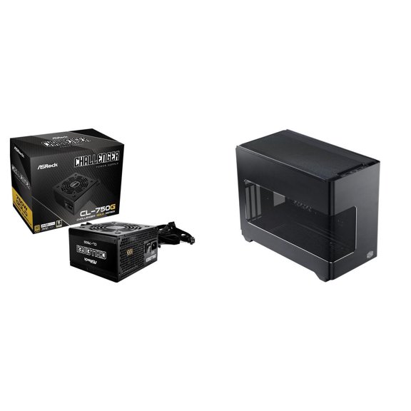 CL-750G 750 W Power Supply and NR200P V3 Mini-ITX PC Case - Top-Mount 280mm Radiator Support, Vertical GPU Mount with Mesh Side Panel & Removable Backplate, PCIe 5.0 Riser Cable Incl