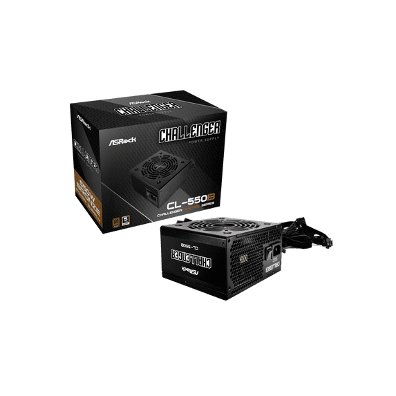 ASRock Challenger CL-550B 550W 80 PLUS BRONZE Certified Non-Modular Power Supply, 5 Years Warranty