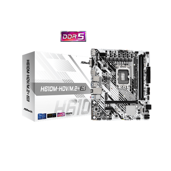 ASRock H610M-HDV/M.2+ D5 LGA 1700 Micro ATX DDR5  Intel H610 SATA 6Gb/s Micro ATX Motherboard