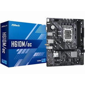 ASRock H610M/ac Intel LGA 1700 (14th/13th/12th Gen) mATX Motherboard (DDR4, PCIe 4.0, Ultra M.2, WiFi 5, Gigabit LAN, HDMI/DP/D-Sub, USB 3.2 Gen1)