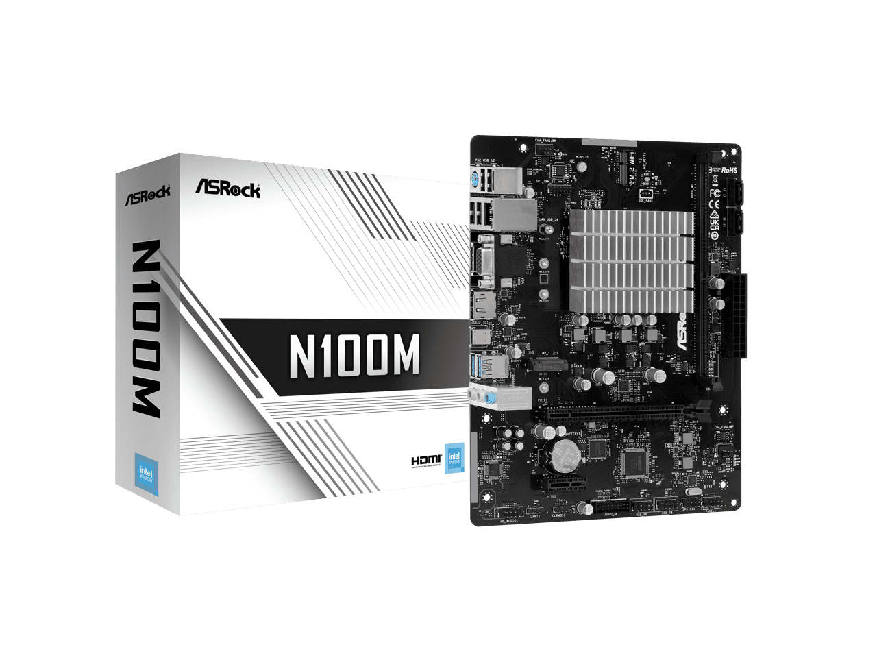 Asrock N100M EU版 未使用品 Micro ATX ASRock-N100M-Micro-ATX-280-