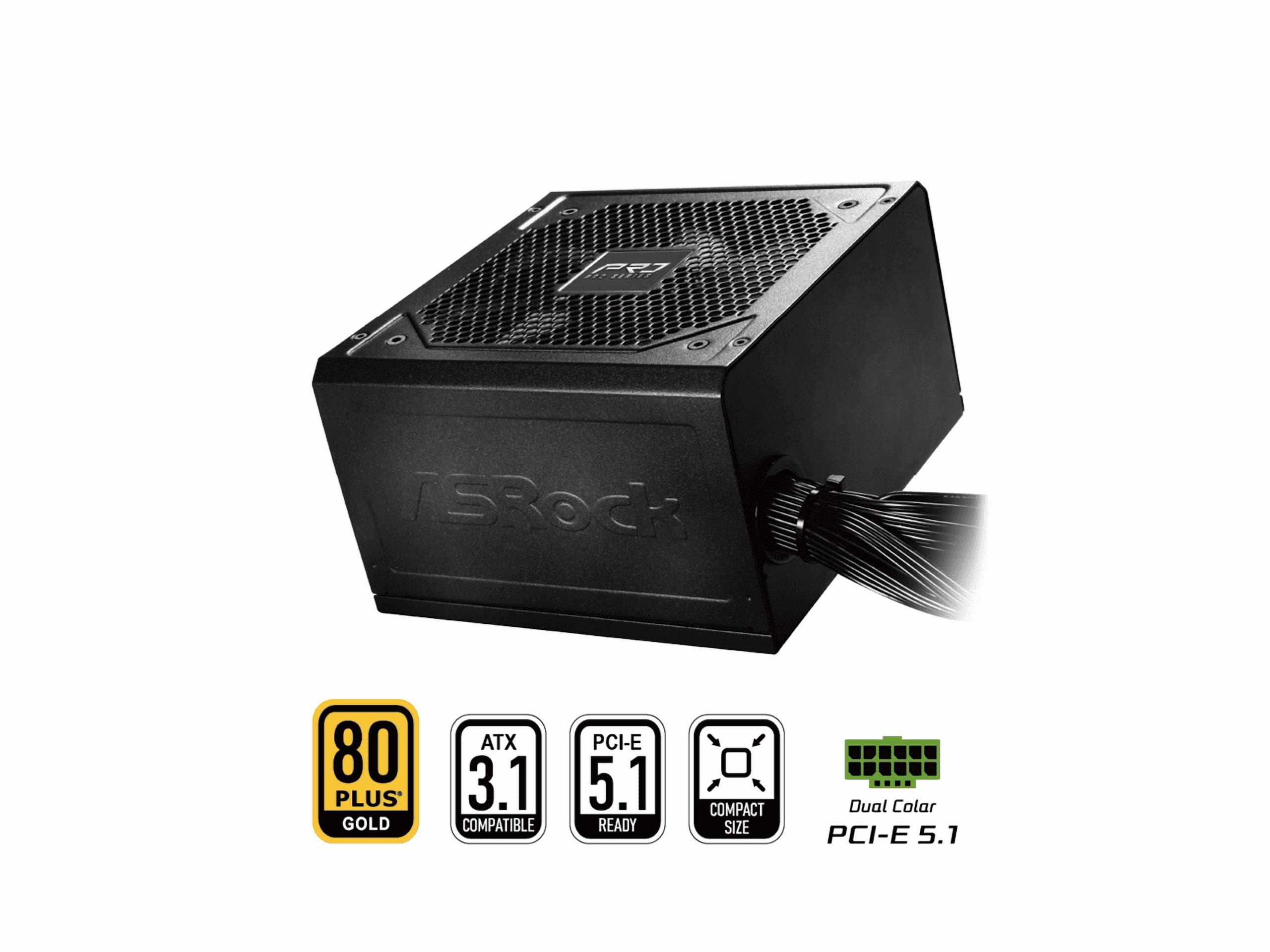 ASRock PRO Series PRO-750G 750 W ATX 3.1 Compatible 80 PLUS GOLD Certified Power Supply