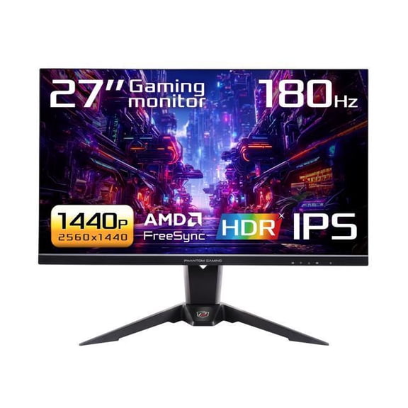 ASRock Phantom Gaming 27" 2560 x 1440 IPS LCD FreeSync Computer Monitor, Black, PG27QFT2A