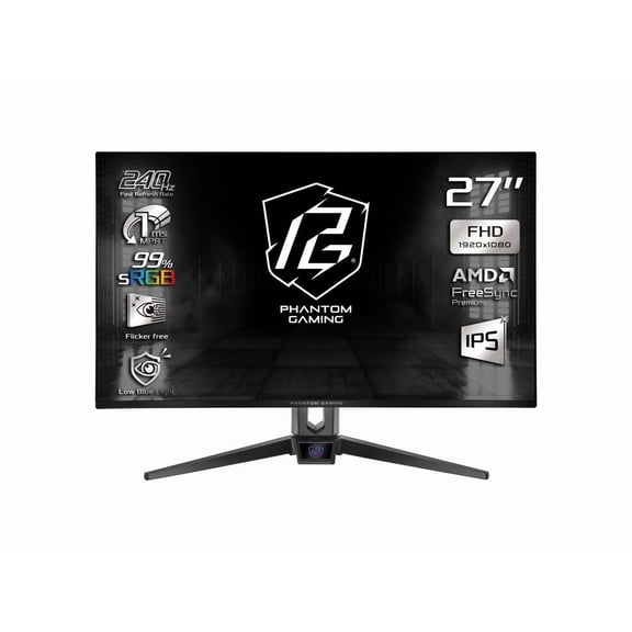 ASRock Phantom Gaming 27 inch Full HD 240Hz IPS FHD AMD FreeSync Premium (Adaptive Sync) 1ms Gaming Computer Monitor PG27FFS1A