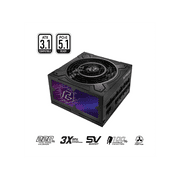 ASRock Phantom Gaming PG-1000G 1000W 80 PLUS GOLD & Cybenetics GOLD Full Modular Power Supply, ATX3.1 & PCIe5.1 Ready with Dual Color 12V-2x6 Cable,