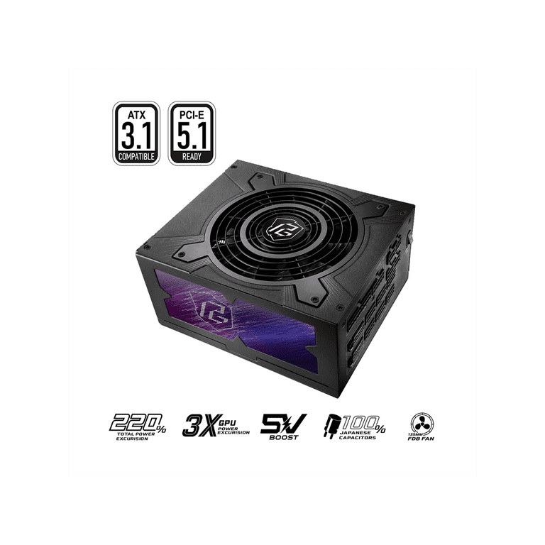 ASRock PG-1300G 1300 W ATX3.1 & PCIe5.1 80 PLUS GOLD Certified