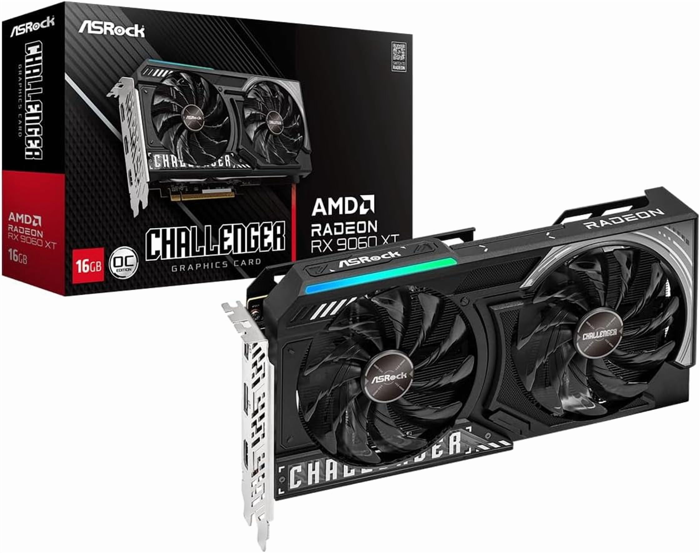 ASRock Challenger Radeon RX 9060 XT 16GB GDDR6 PCI Express 5.0 x16