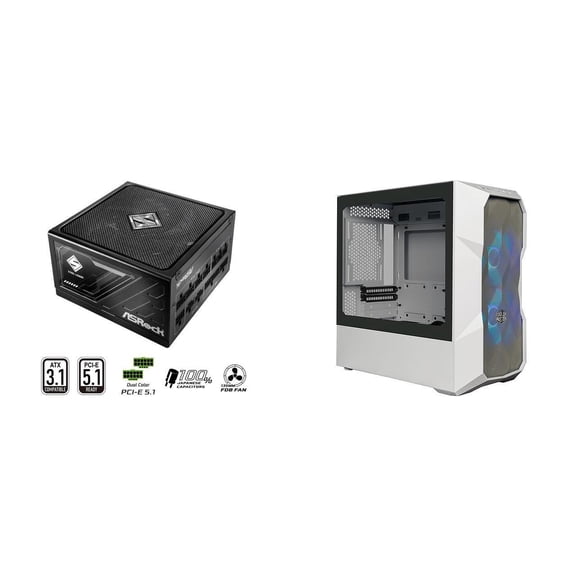 ASRock SL-1200G Gold 1200W Full Modular Power Supply Cooler Master TD300 Mesh TD300-WGNN-S00 White Computer Case
