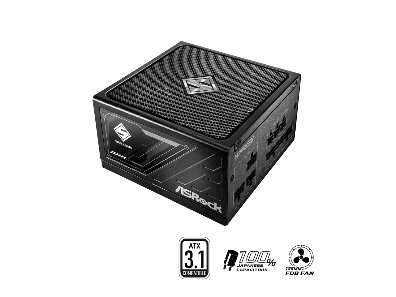 ASRock Steel Legend SL-650G Alimentatore ATX 650W - 80+ Gold, Modulare, Ventola Silenziosa, Protezioni Per PC Gaming E Workstation