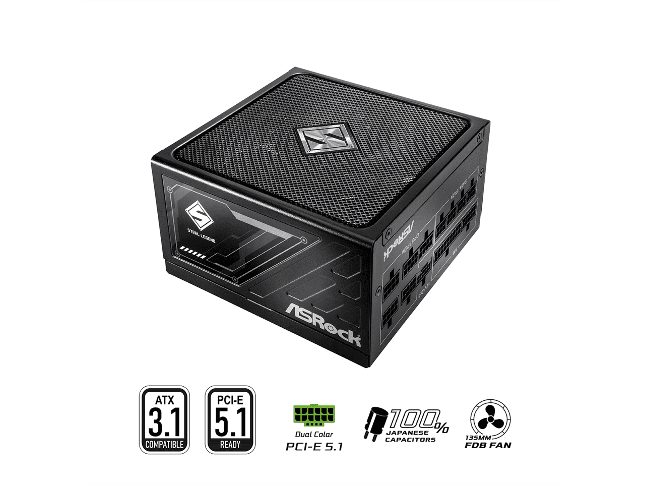 ASRock SL-850G 850W ATX3.1 & PCIe5.1 80 PLUS GOLD Certified Full Modular Power Supply
