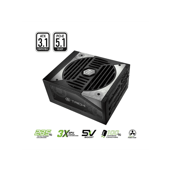 ASRock TC-1650T 1650 W ATX3.1 & PCIe5.1 Cybenetics Titanium Full Modular Power Supply