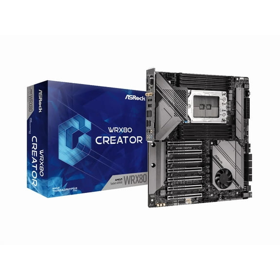 ASRock WRX80 CREATOR R2.0 AMD WRX80 SATA 6Gb/s Extended ATX AMD Motherboard EATX AMD Ryzen Threadripper PRO 3000WX/ 5000WX Dual 10Gbe LAN 1 Dedicated IPMI 2 Thunderbolt 4 Type-C