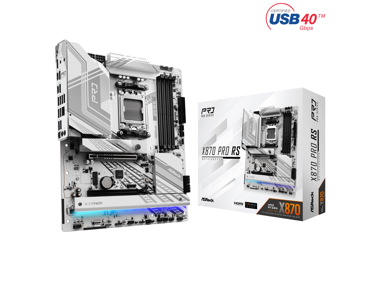 ASRock X870 PRO RS AM5 AMD X870 SATA 6Gb/s ATX Motherboard