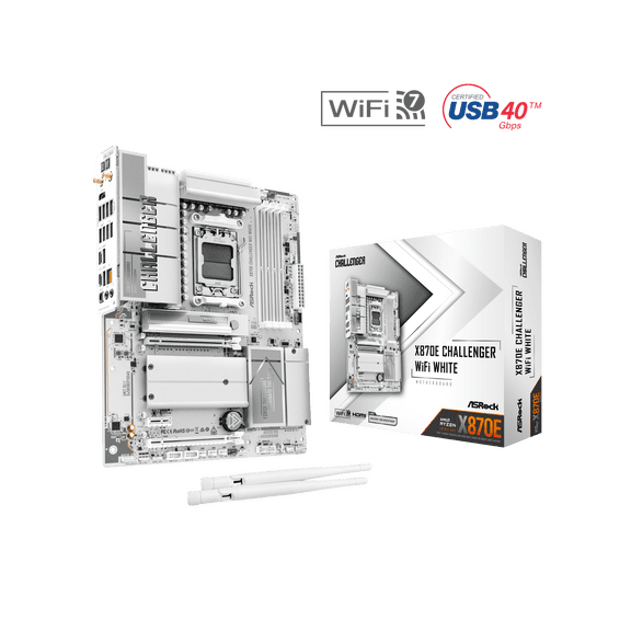ASRock X870E Challenger WiFi White AM5 AMD X870E ATX Motherboard