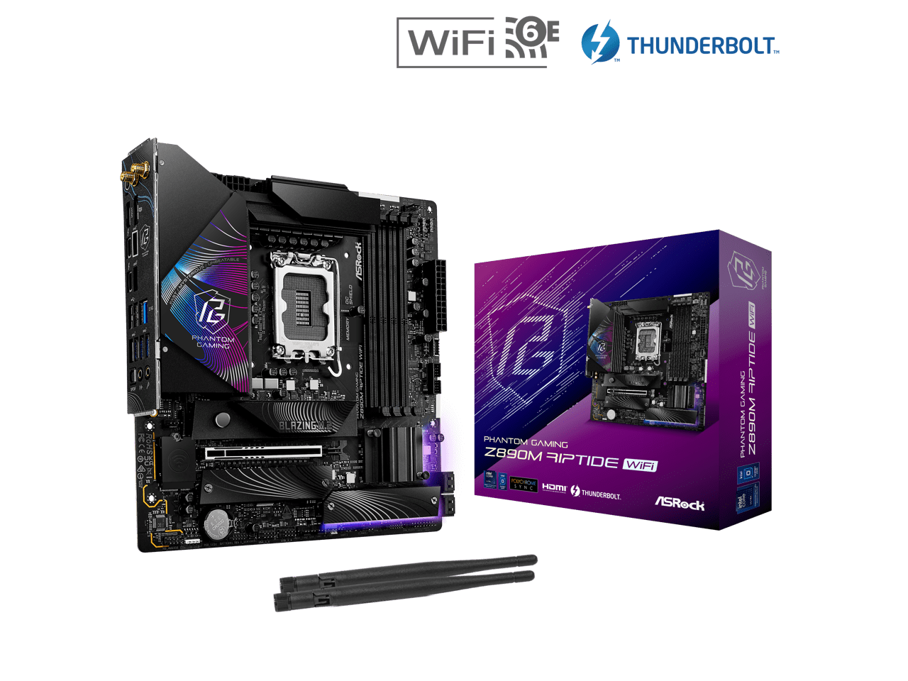 ASRock Z890M Riptide WiFi LGA 1851 Intel Z890 SATA 6Gb/s Micro ATX Motherboard