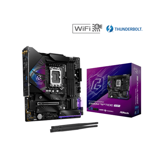 ASRock Z890M Riptide WiFi LGA 1851 Intel Z890 SATA 6Gb/s Micro ATX Motherboard