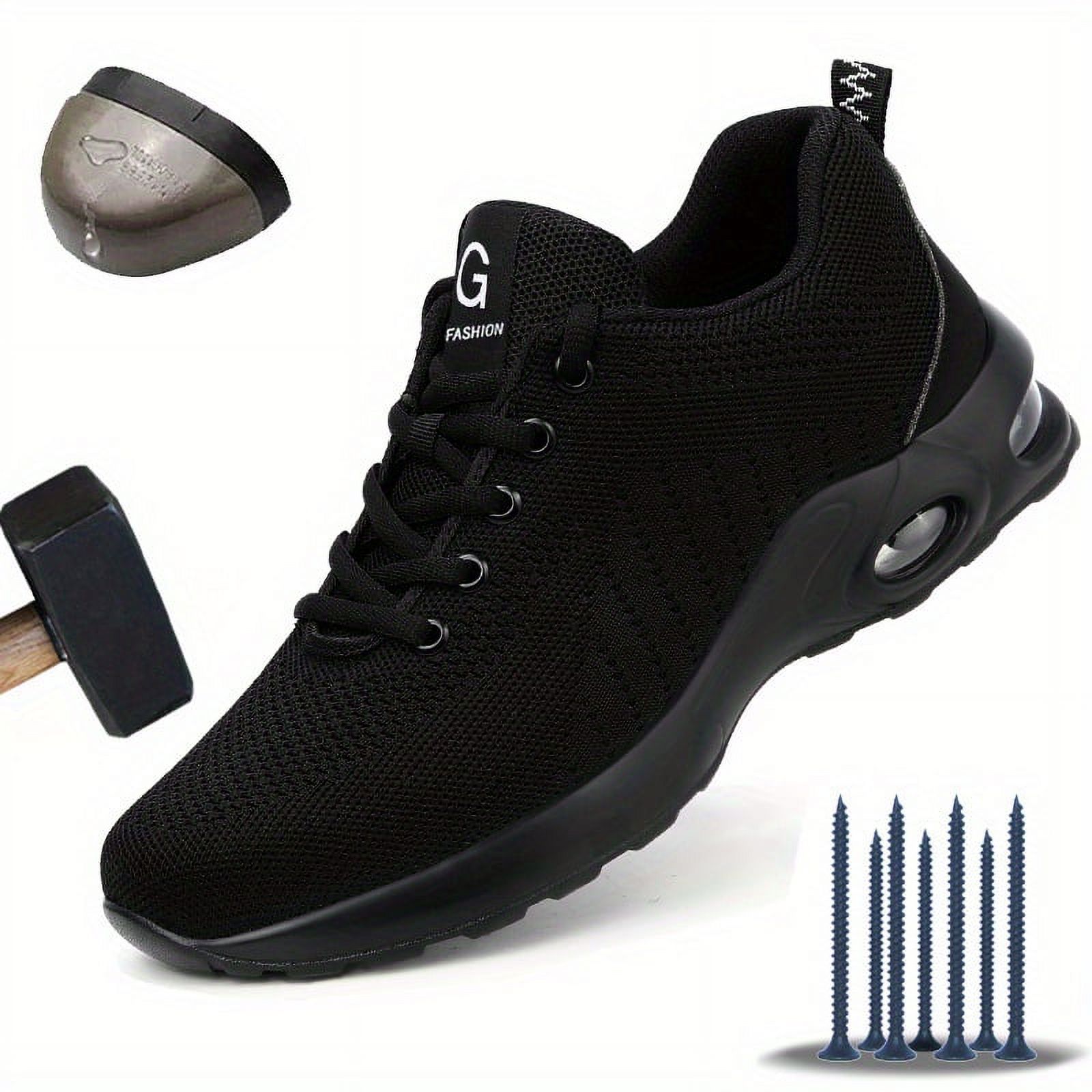 ASSEZR Men‘s Steel Toe Puncture Proof Antiskid Work Safety Shoes