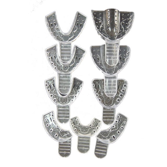 ASSORTED CLEAR IMPRESSION TRAYS 9 PIECES