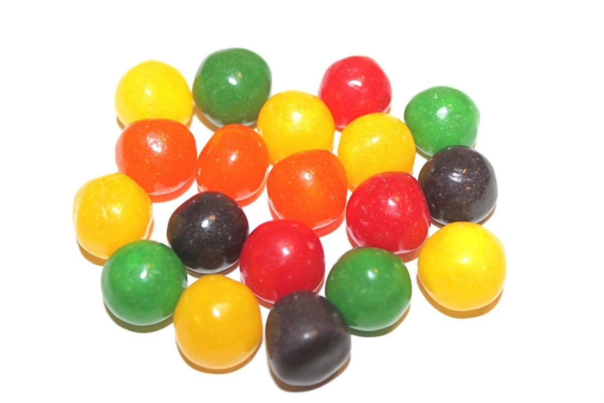 ASSORTED FRUIT SOURS CHEWY CANDY BALLS, 5LBS