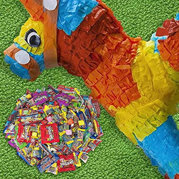 ASSORTED VARIETY BULK CANDY MIX, 5.5 LB of Assorted Individually Wrapped, Snack Size Candy Mix, Skittles, Starburst, Haribo, Jolly Ranchers and More for Pinata Filler, Kids Parties and Office Candy