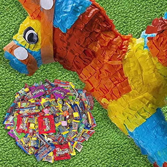 ASSORTED VARIETY BULK CANDY MIX, 5.5 LB of Assorted Individually Wrapped, Snack Size Candy Mix, Skittles, Starburst, Haribo, Jolly Ranchers and More for Pinata Filler, Kids Parties and Office Candy