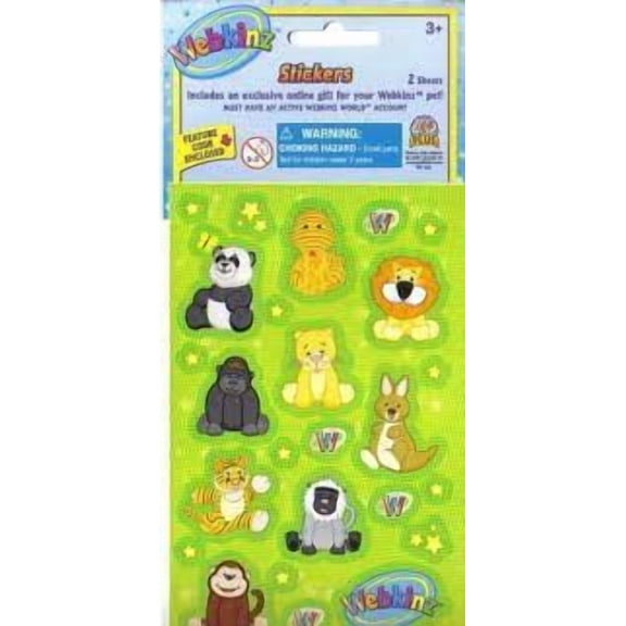 ASSORTED WEBKINZ ACCESSORIES - (WEBKINZ GREEN STICKERS WITH FEATURE CODE)