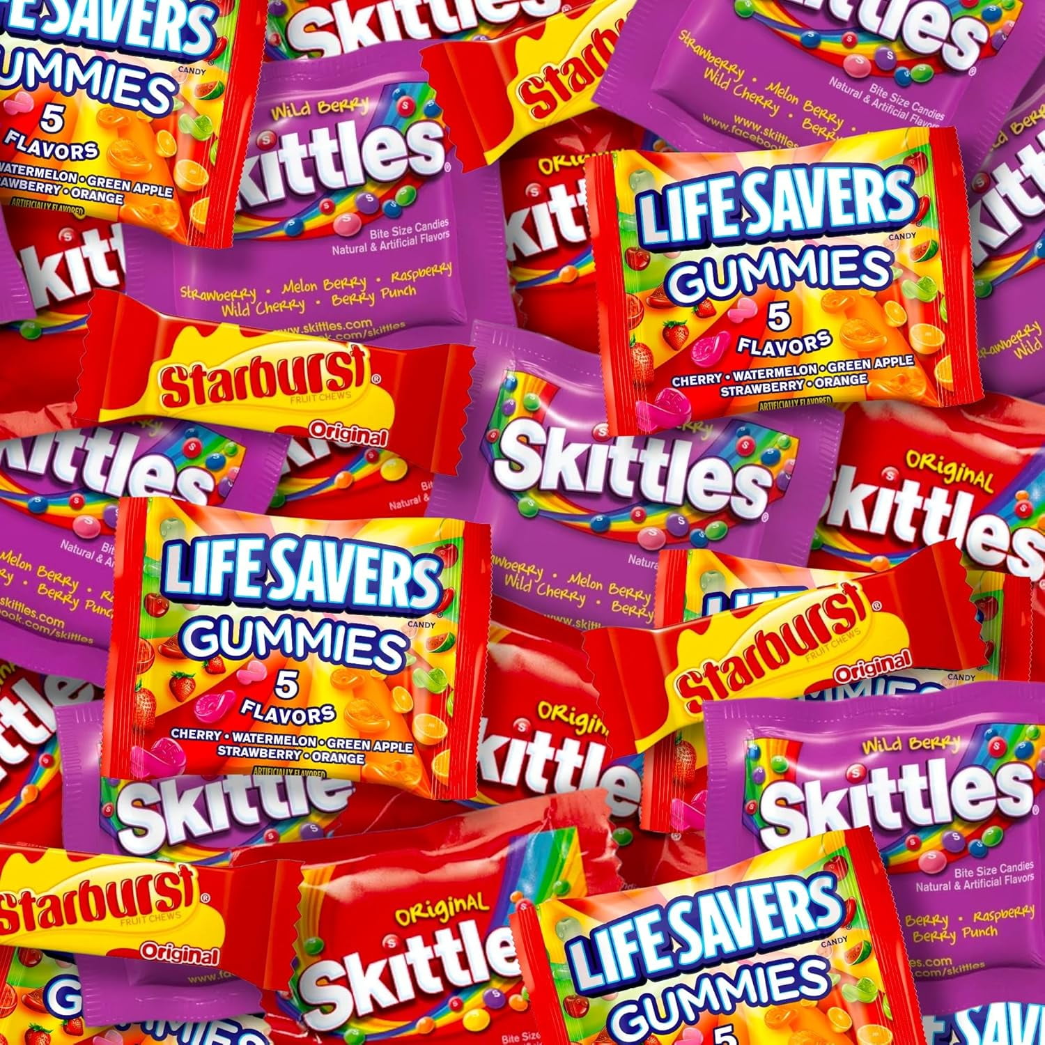 ASSORTIT Fruity Chewy Candy Mix, 3 lb Bag, Fun Size Skittles, Starburst ...