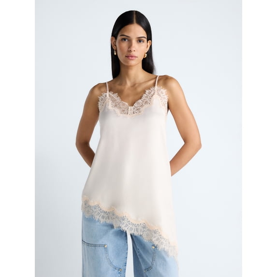 Devil Wears Prada Scoop Collection Women's Asymmetrical Lace Cami, Sizes XS-XXL