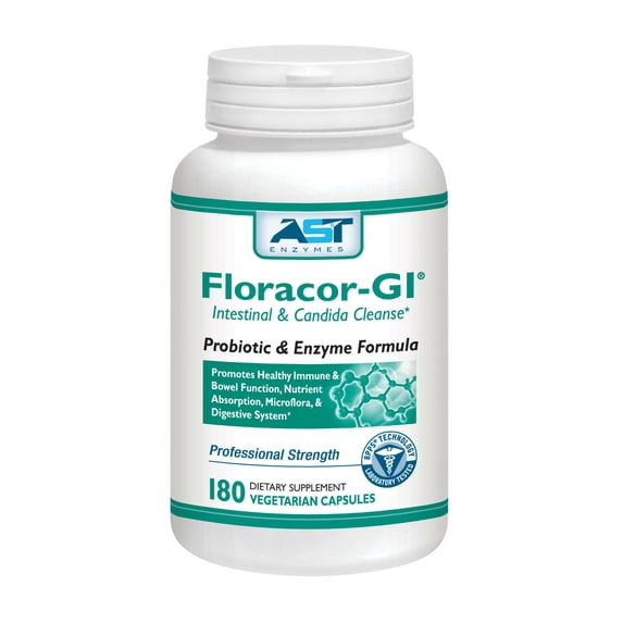 AST Enzymes Floracor GI Candida Yeast Cleanse Probiotic Enzyme 180 capsules