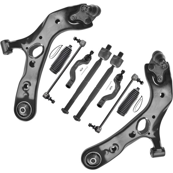 ASTAPRO - Front End 10pc Suspension Kit for 2006-2018 Toyota RAV4 2007 2008 2009 2010 2011 2012 2013 2014 2015 2016 2017, 2 Lower Control Arms 4 Tie Rods 2 Boots 2 Sway Bars Replacement